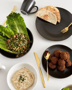 Euro Essential 4 Piece Dinner Plate Set, Semi-Matte Black - Euro Ceramica 