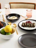 Euro Essential 4 Piece Dinner Plate Set, Semi-Matte Black - Euro Ceramica 