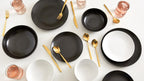 Euro Essential 4 Piece Salad Plate Set, Semi-Matte Black - Euro Ceramica 