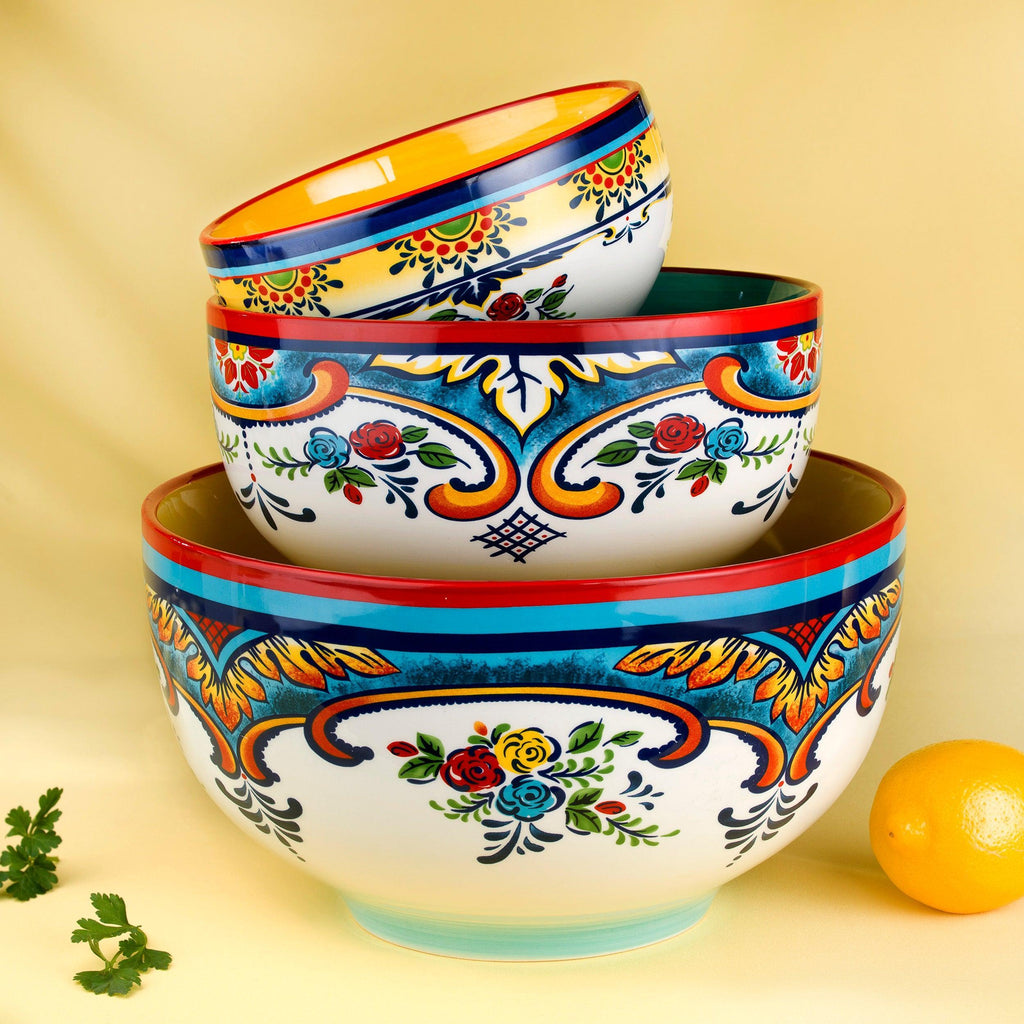 Zanzibar 3 Piece Mixing Bowl Set - Euro Ceramica 