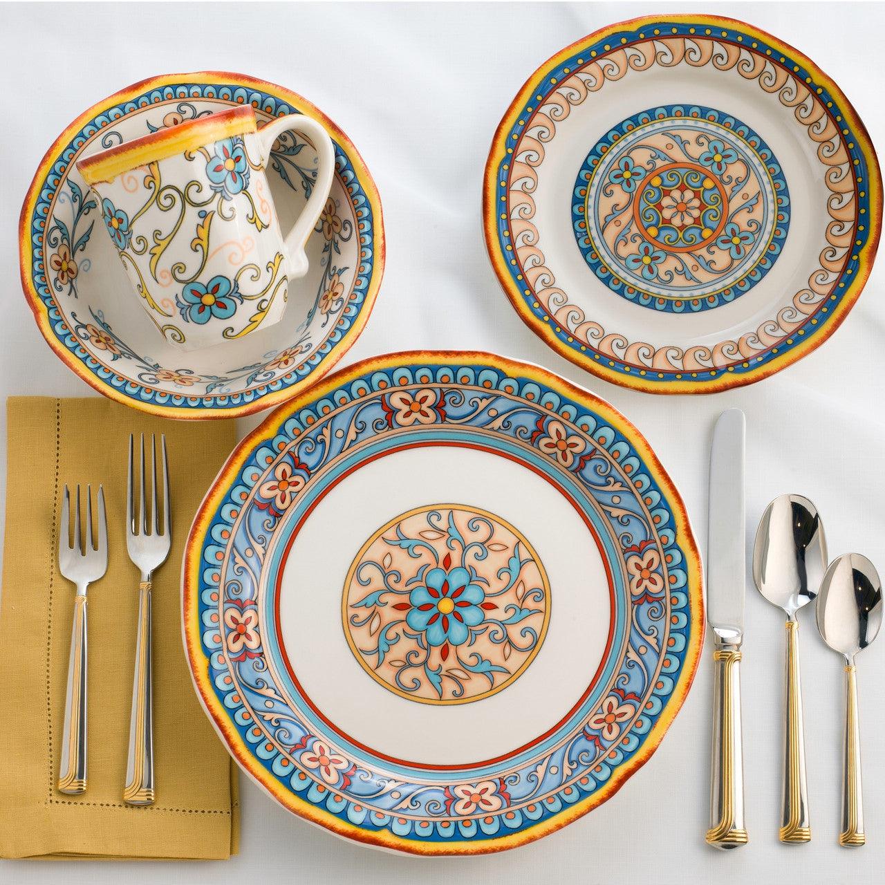 Duomo Italian Style Stoneware Dinnerware Set, Service for 4 – Euro
