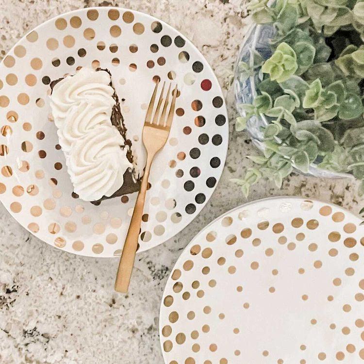 Echo 4 Piece Salad Accent Plate Set - Euro Ceramica 