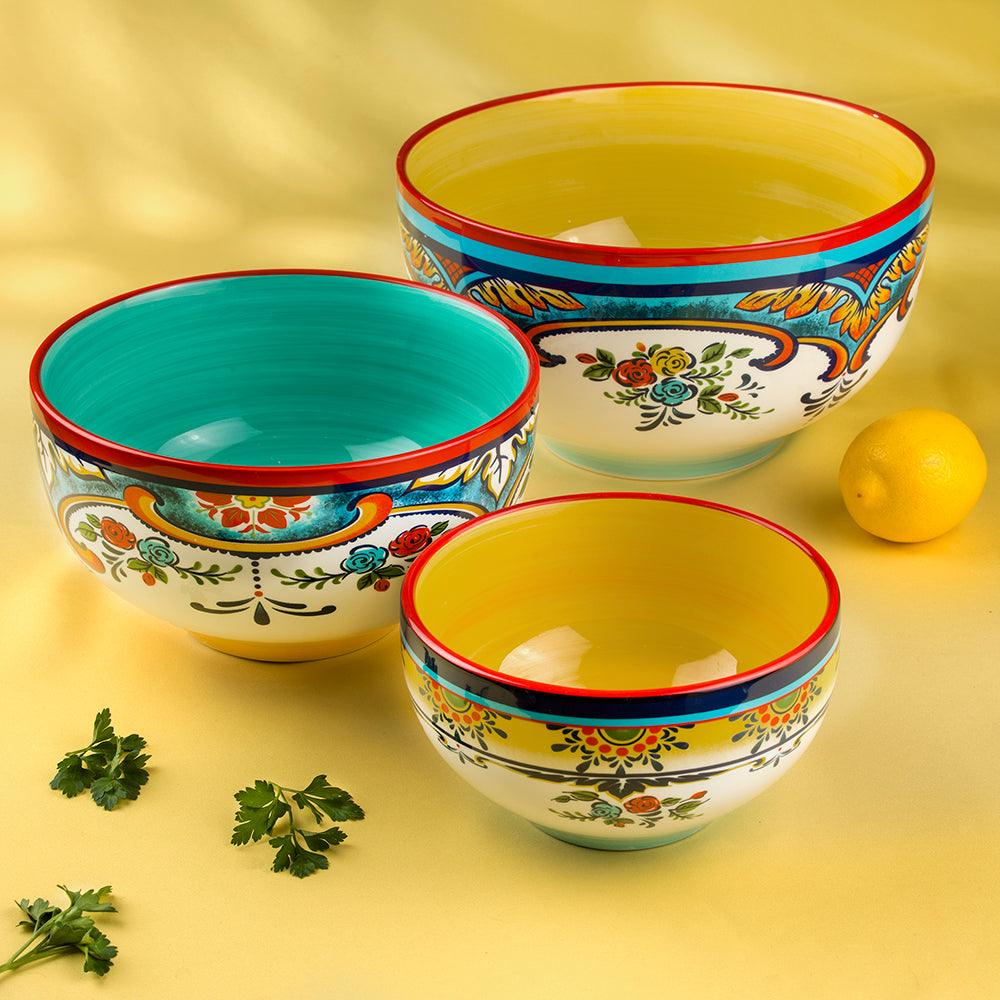 Zanzibar 3 Piece Mixing Bowl Set - Euro Ceramica 