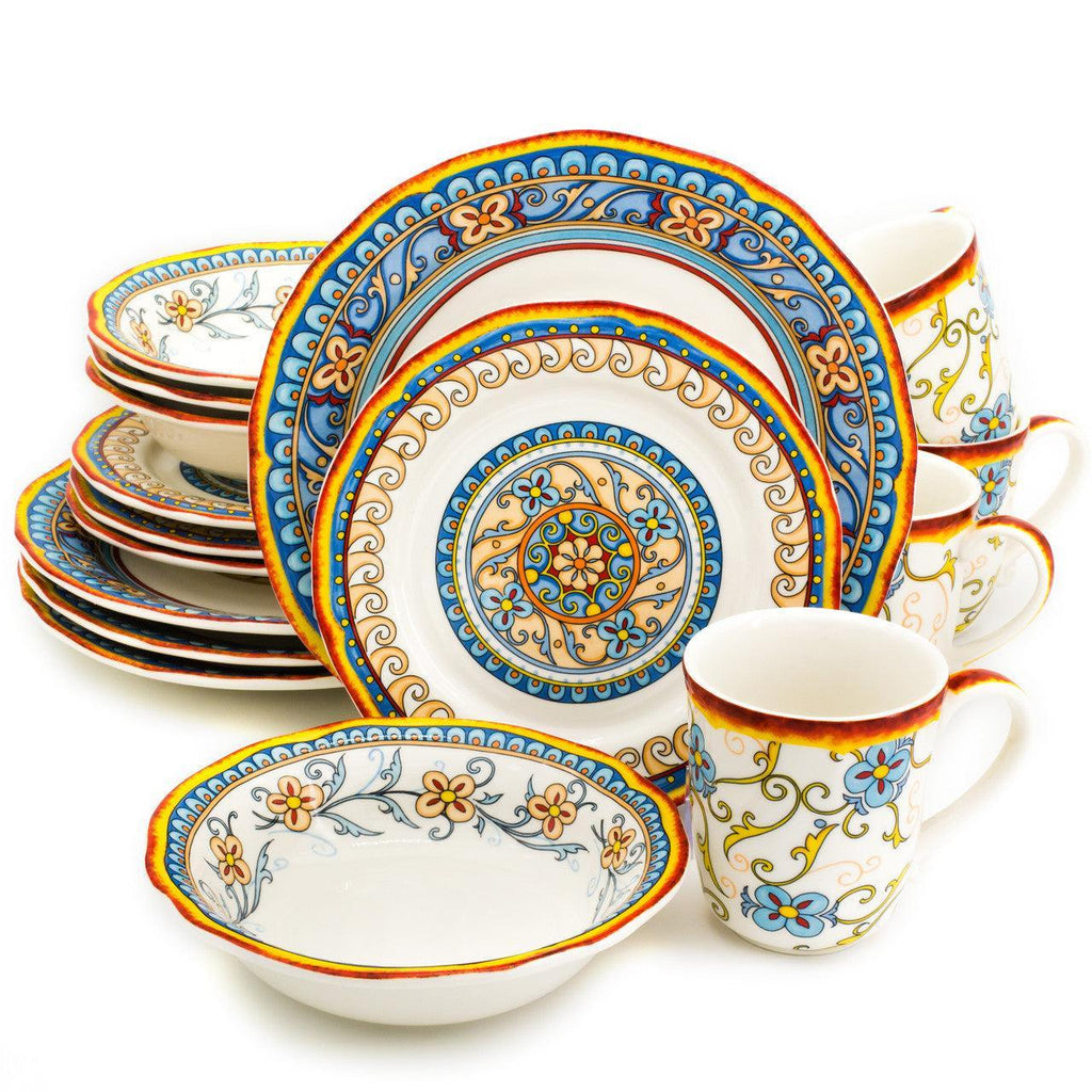 Duomo Italian Style Stoneware Dinnerware Set, Service for 4 - Euro Ceramica 