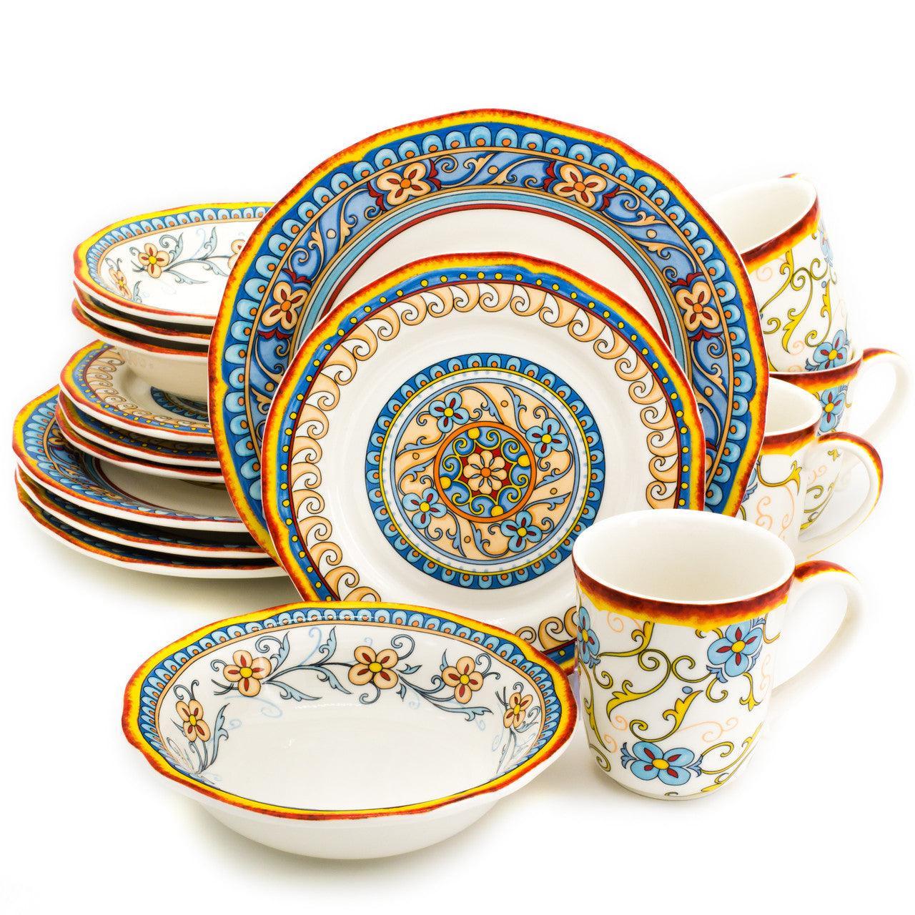 Duomo Italian Style Stoneware Dinnerware Set, Service for 4 - Euro Ceramica 