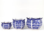 Blue Garden Decorative Flower C Planter Set Of 3 - Euro Ceramica 