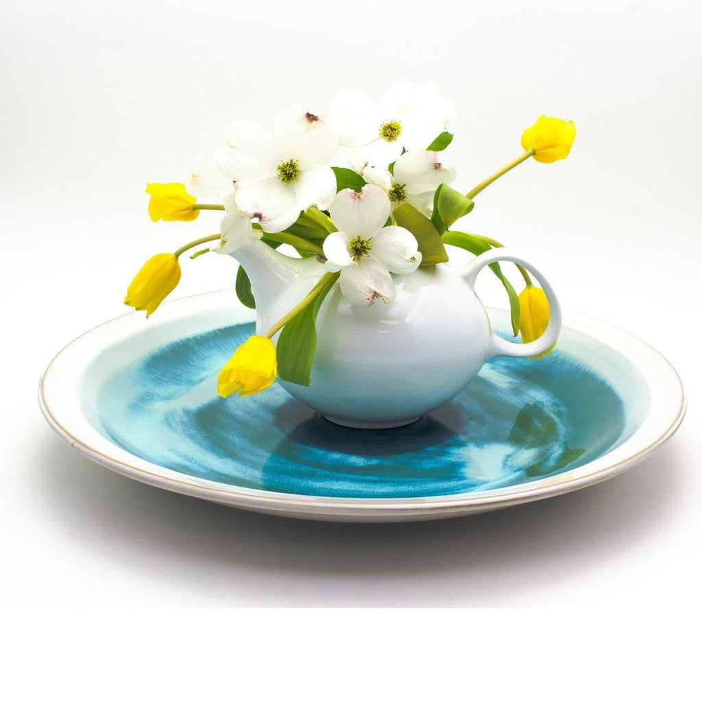 Grotto Aqua Decorative Platter - Euro Ceramica 