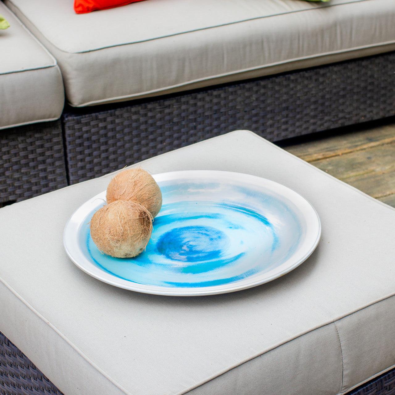 Grotto Aqua Decorative Platter - Euro Ceramica 