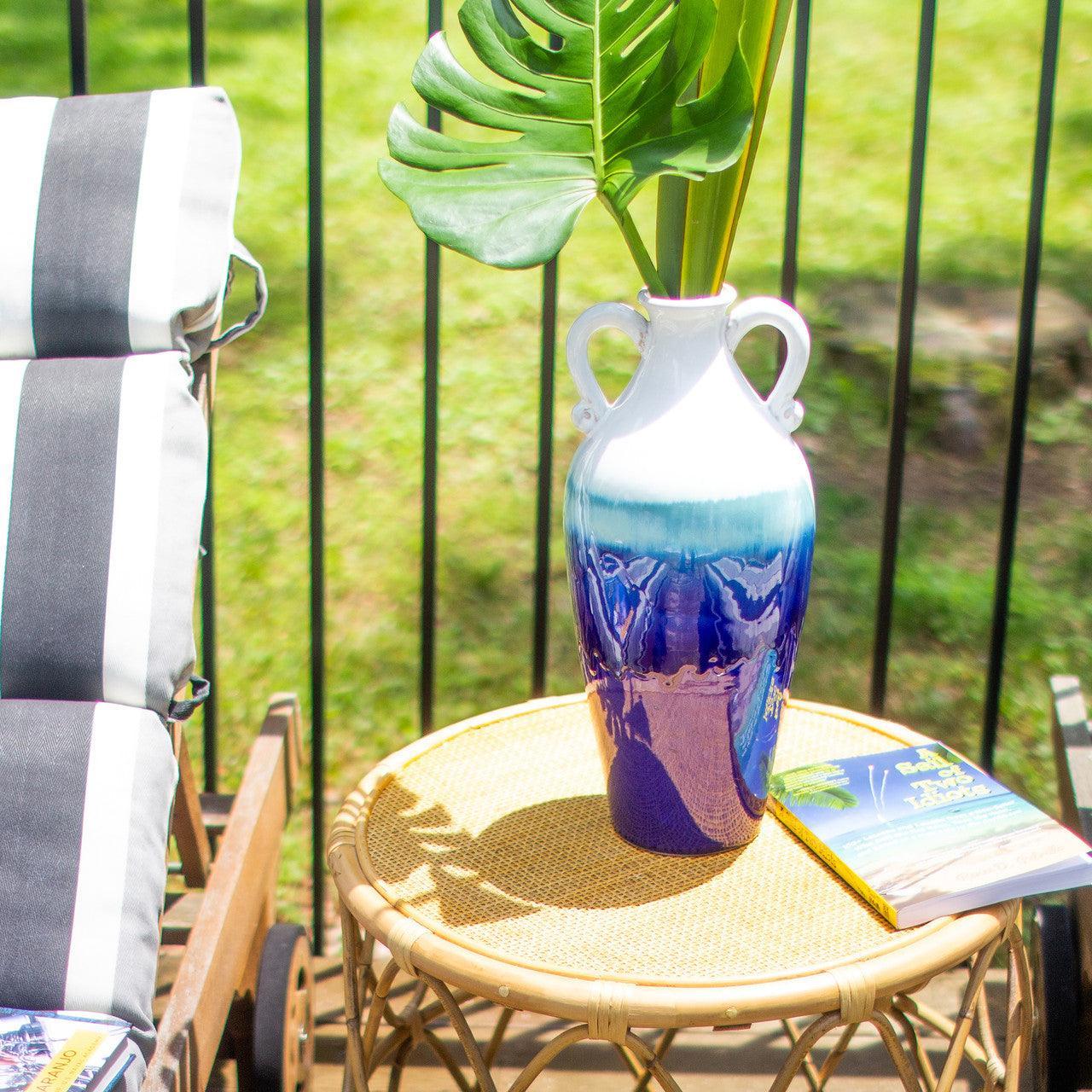 Grotto Ombre Two Handle Vase - Euro Ceramica 