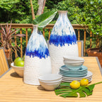 Fusion Large Ombre Drip Flat Shoulder Vase - Euro Ceramica 