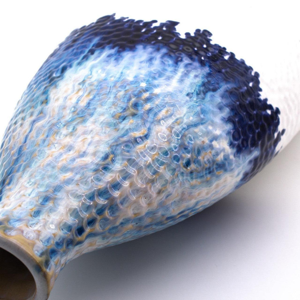 Fusion Large Ombre Drip Flat Shoulder Vase - Euro Ceramica 