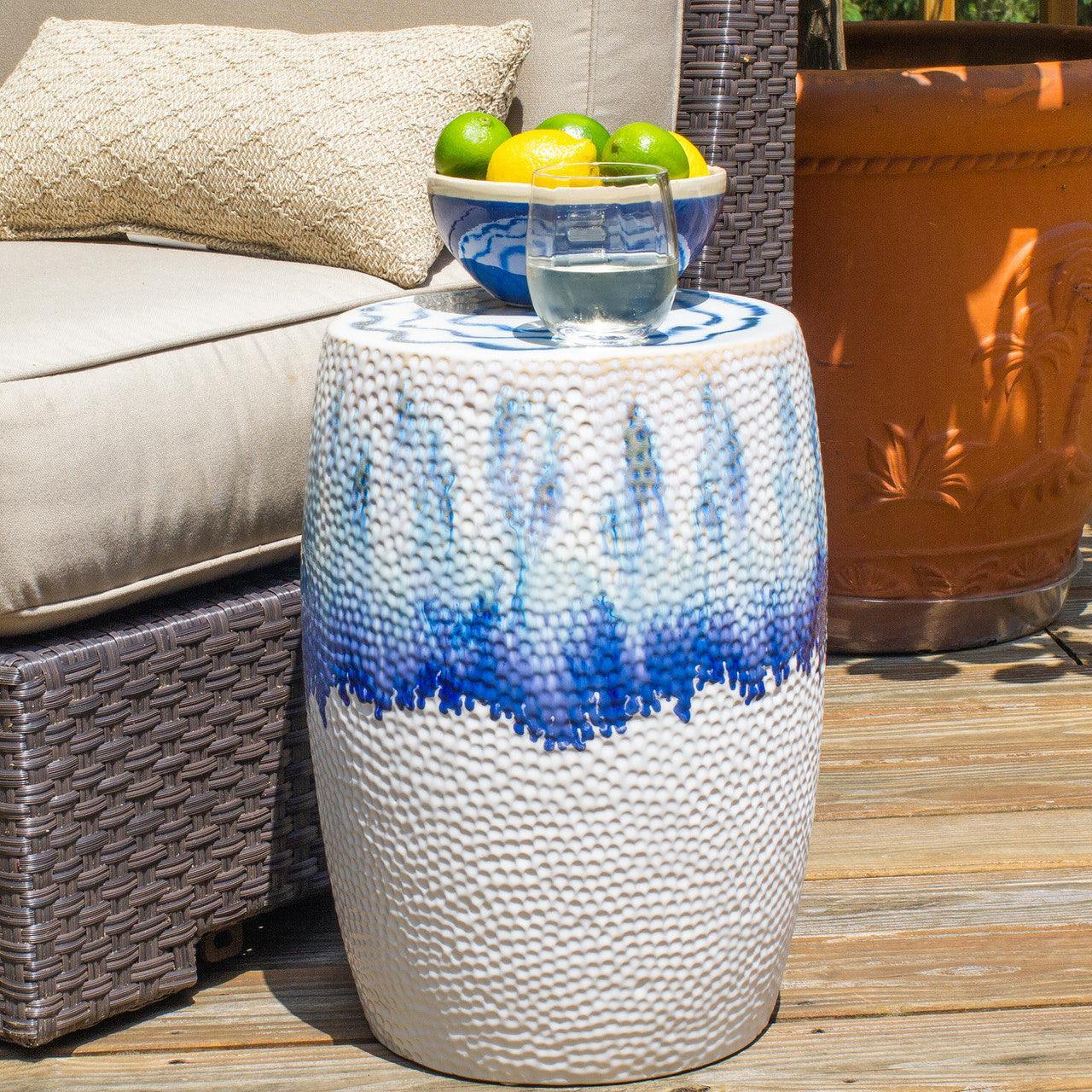 Fusion Ombre Drip Drum Stool - Euro Ceramica 