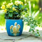 Ocean Grotto Sea turtle Round Planter - Euro Ceramica 