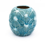 Grotto Aqua Rope Emboss Round Vase - Euro Ceramica 