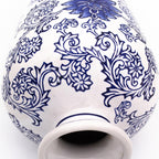 Blue Garden Tall White Lotus Shoulder Vase - Euro Ceramica 
