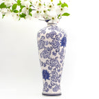 Blue Garden Tall White Lotus Shoulder Vase - Euro Ceramica 