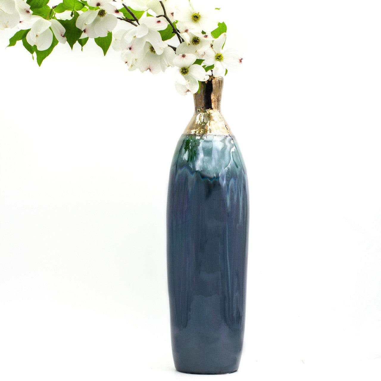 Patina Hyacinthine Rounded Bottle Vase - Euro Ceramica 