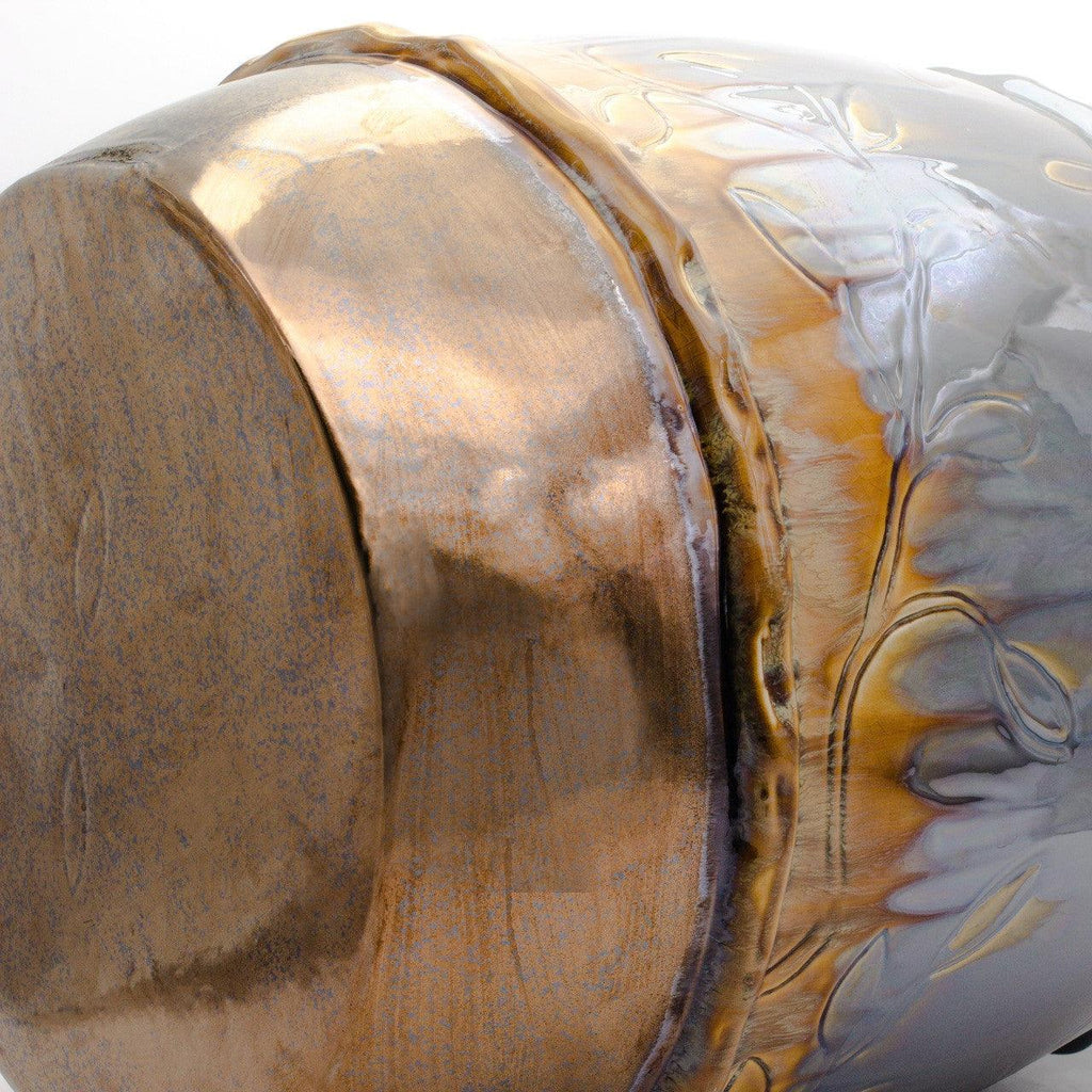 Patina Sienna Ridged Drum Stool - Euro Ceramica 