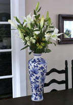 Blue Garden Tall Azalea Shoulder Vase - Euro Ceramica 