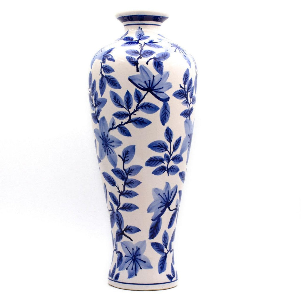 Blue Garden Tall Azalea Shoulder Vase - Euro Ceramica 