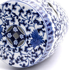Blue Garden White Lotus Drum Stool - Euro Ceramica 