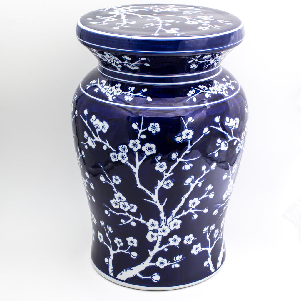 Blue Garden Cobalt Cherry Blossom Podium Stool