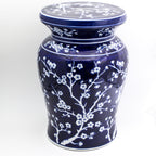 Blue Garden Cobalt Cherry Blossom Podium Stool
