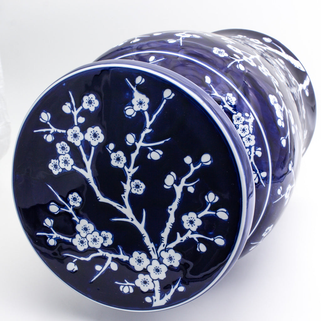 Blue Garden Cobalt Cherry Blossom Podium Stool