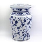 Blue Garden White Cherry Blossom Podium Stool - Euro Ceramica 