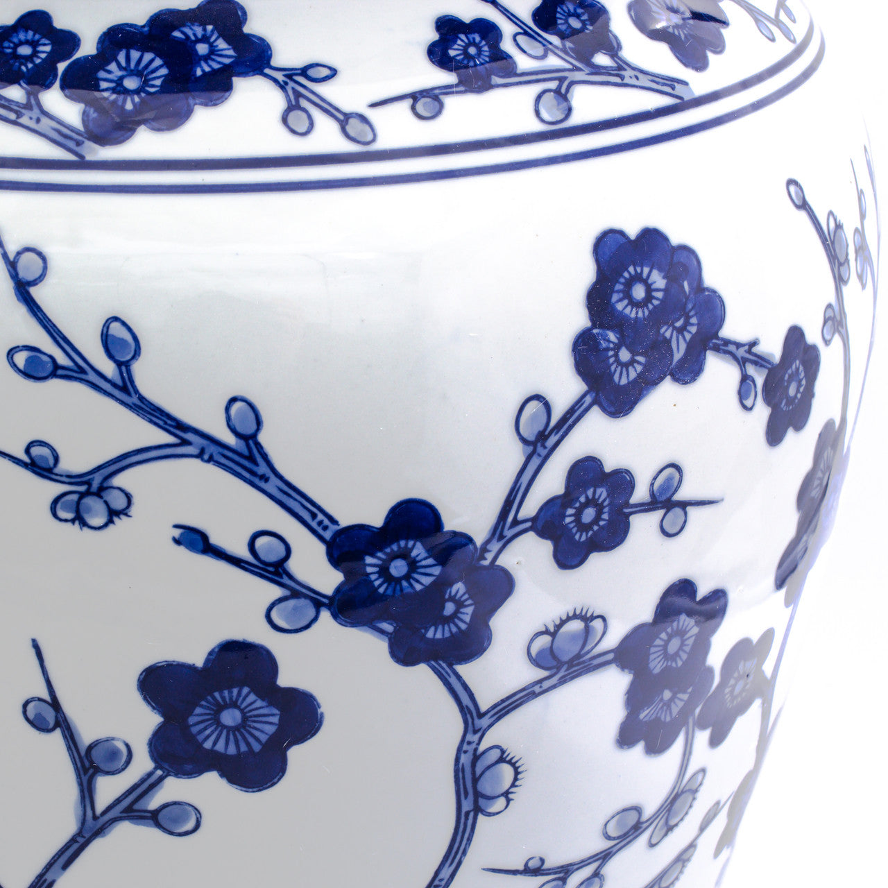 Blue Garden White Cherry Blossom Podium Stool - Euro Ceramica 