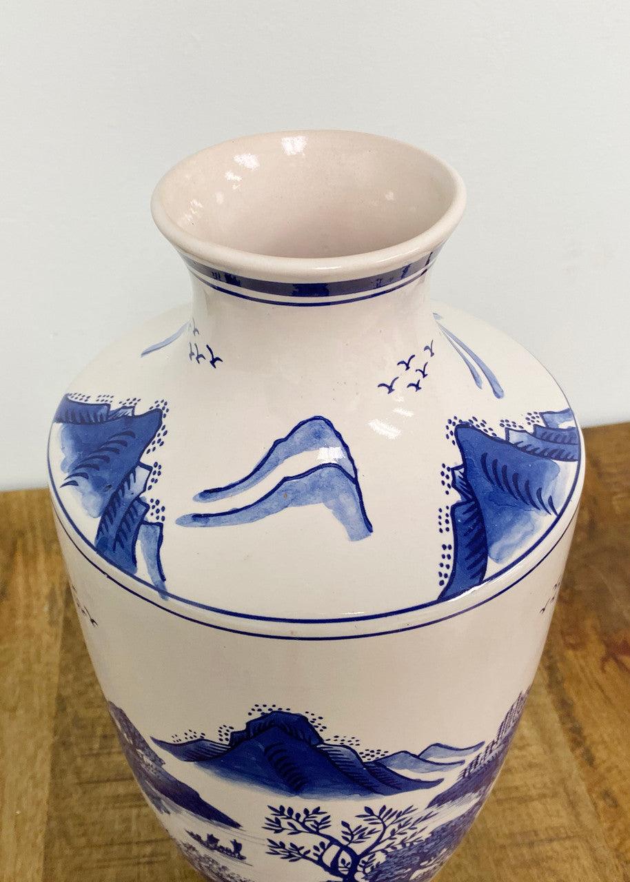 Claybarn Blue Garden Mountain Landscape Vase - Euro Ceramica 
