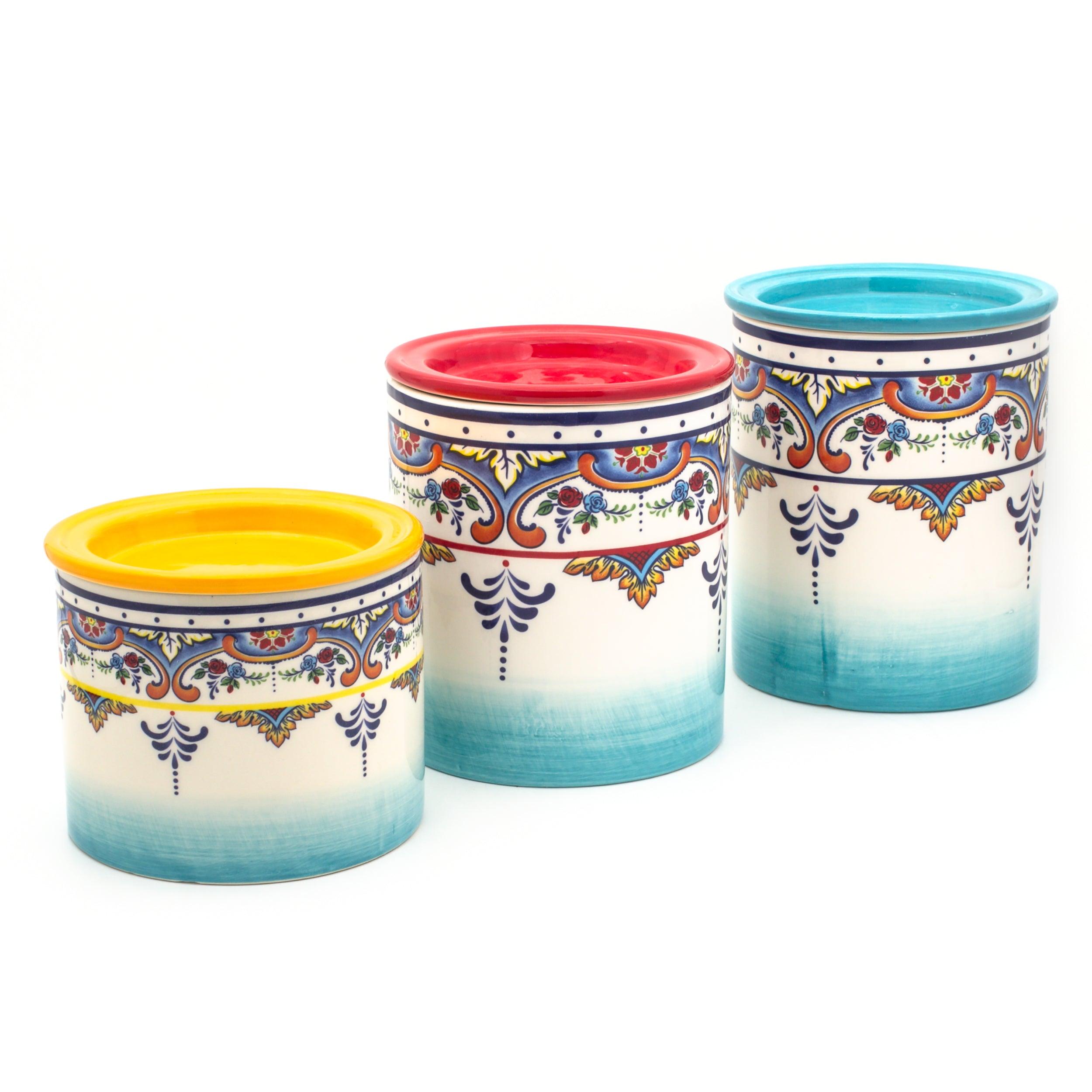 Zanzibar 3 Piece Canister Set - Euro Ceramica 