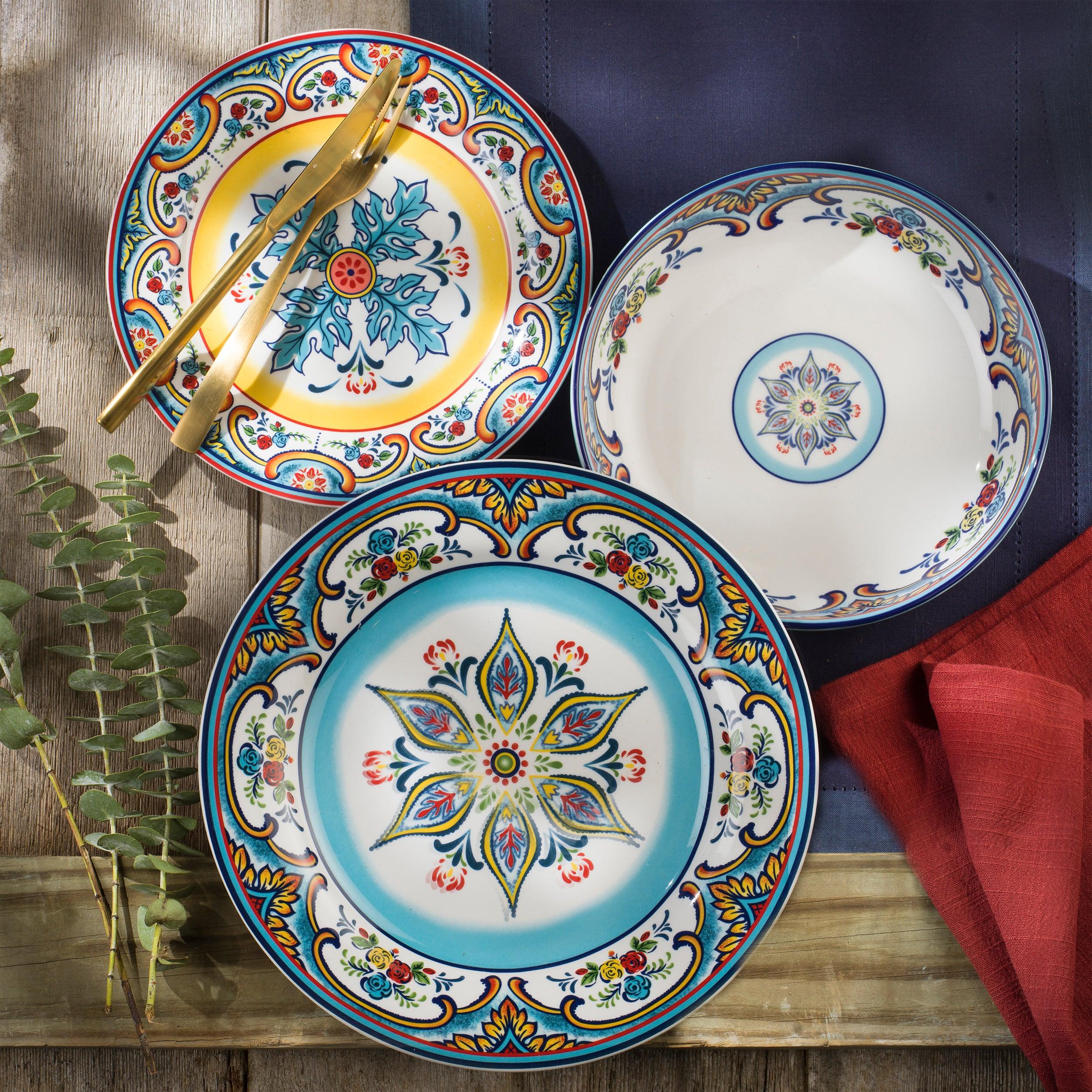 Pottery Spanish Dinner Plates Spanish Colorful Dishware Terracotta