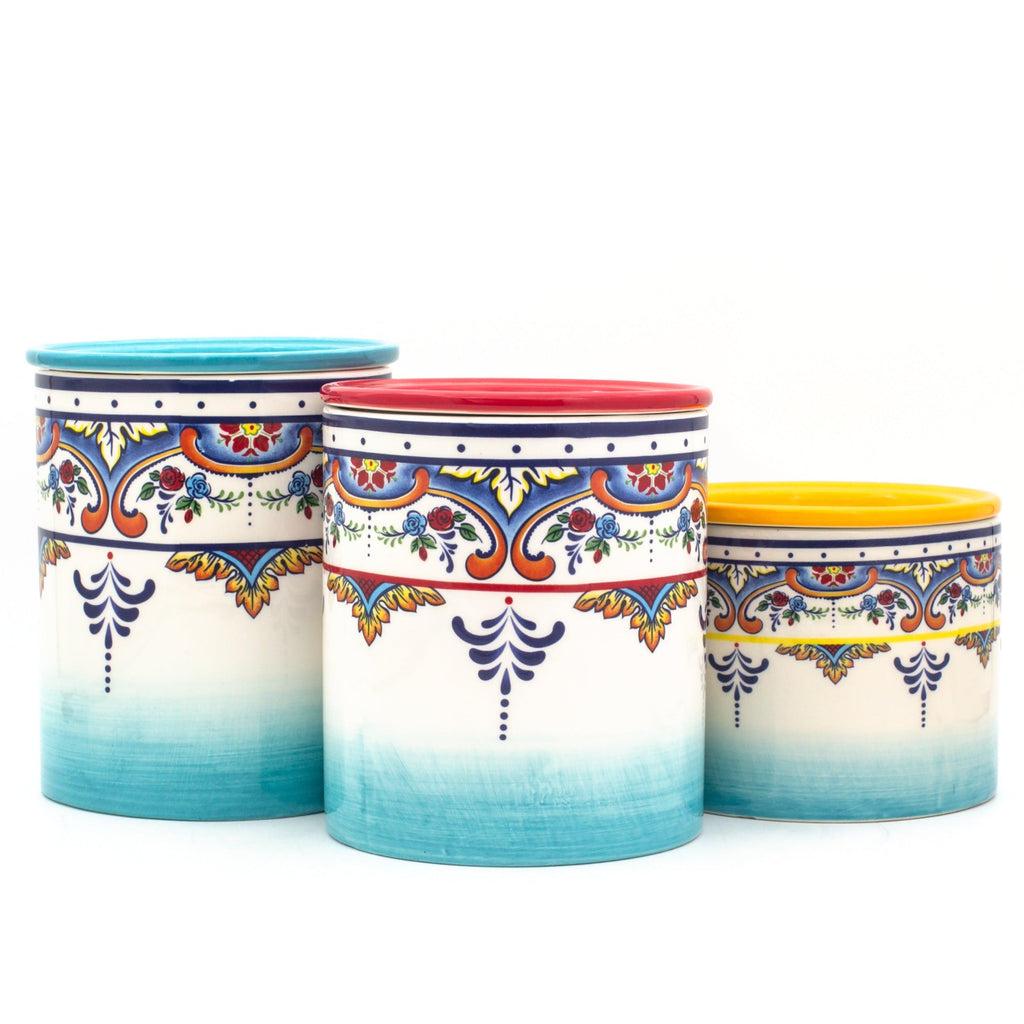 Zanzibar 3 Piece Canister Set - Euro Ceramica 