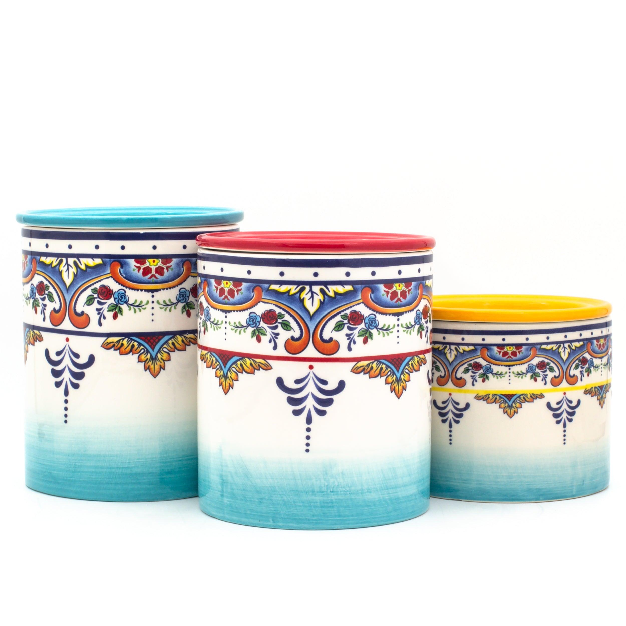 Zanzibar 3 Piece Canister Set - Euro Ceramica 