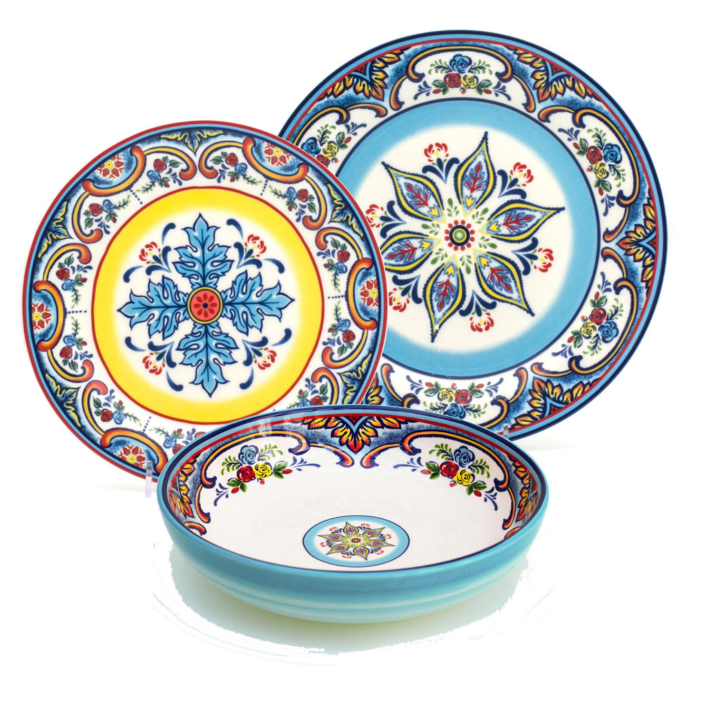 Zanzibar 12 Piece Stoneware Dinnerware Set, Service for 4 - Euro Ceramica 