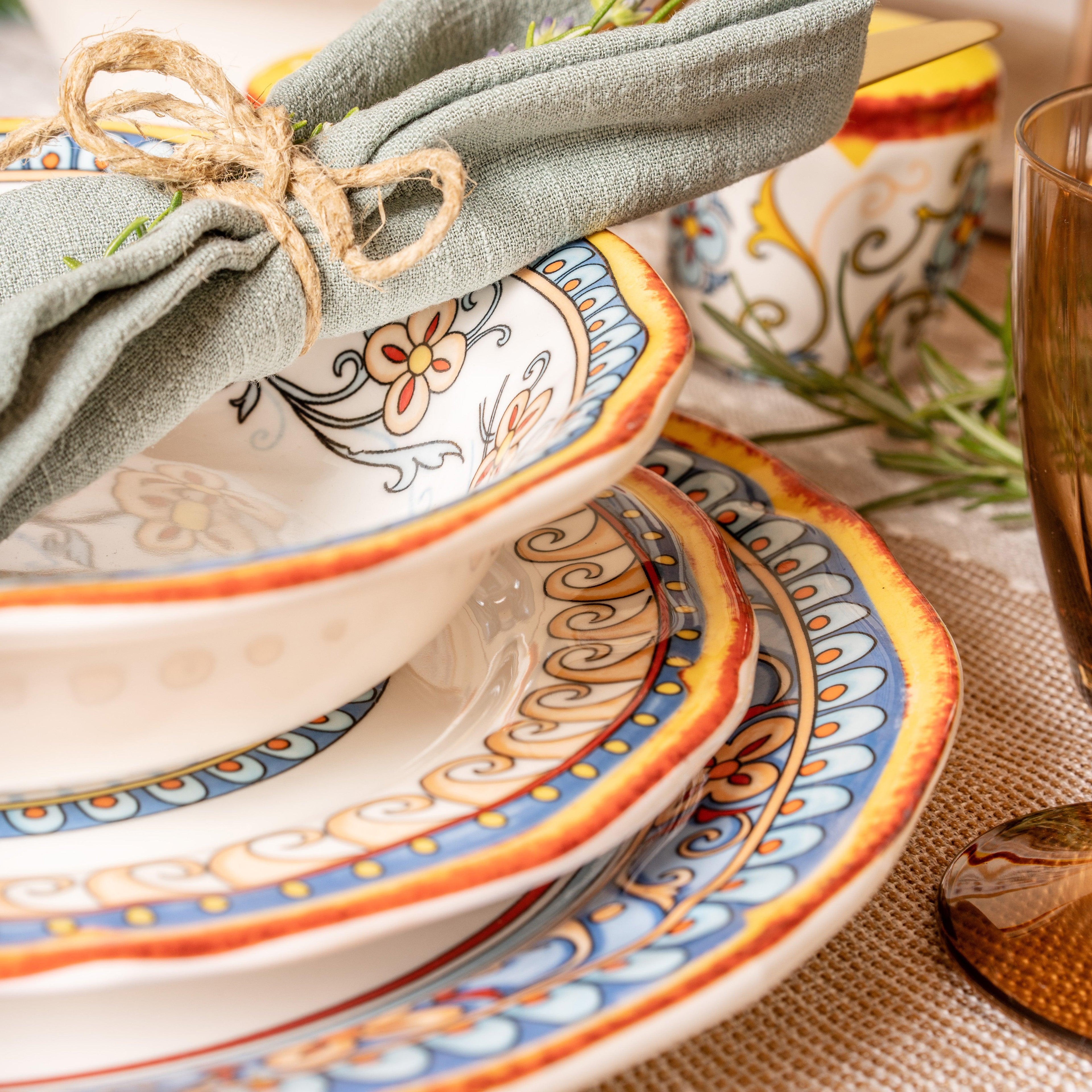 Duomo 4 Piece Salad Plate Set - Euro Ceramica 