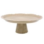 Chloe 13.5" Footed Cake Plate - Taupe - Euro Ceramica 