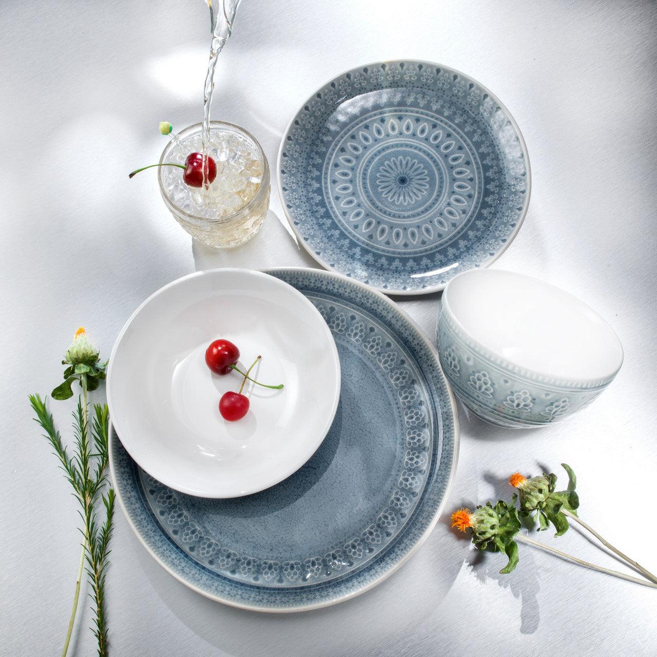 Fez Stoneware 16 Piece Double Bowl Dinnerware Set - Euro Ceramica 