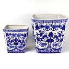 Blue and White 10" Camelia Garden Planter