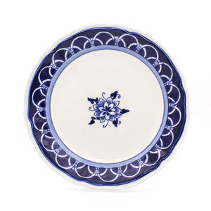 Blue Garden 4 Piece Hand-painted Dinner Plates