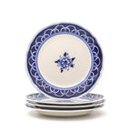 Blue Garden 4 Piece Hand-painted Dinner Plates - Euro Ceramica 