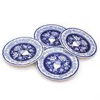 Blue Garden 4 Piece Hand-painted Salad Plates - Euro Ceramica 