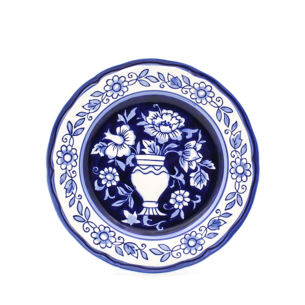 Blue Garden 4 Piece Hand-painted Salad Plates - Euro Ceramica 