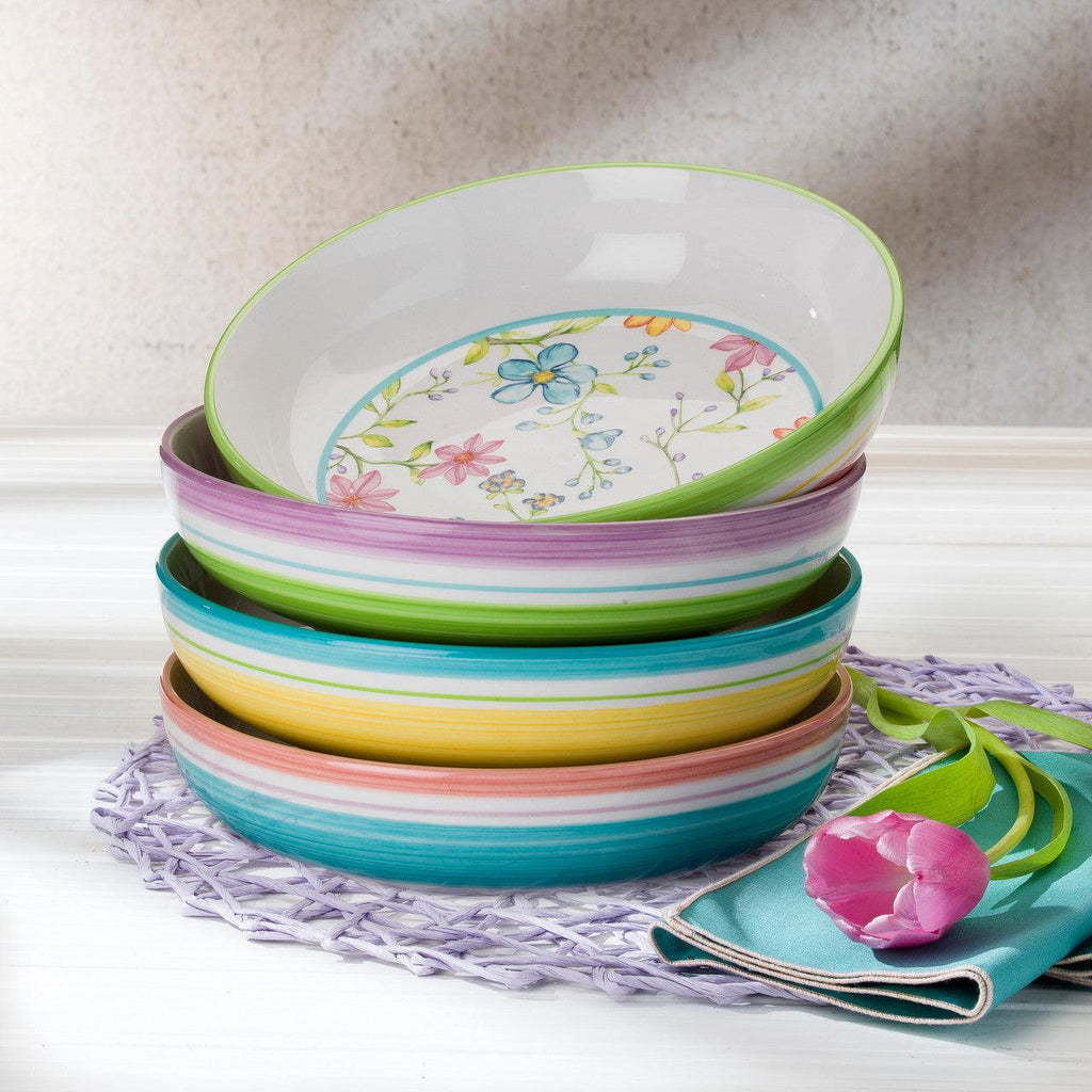 Charlotte 4 Piece Pasta Bowl Set - Euro Ceramica 