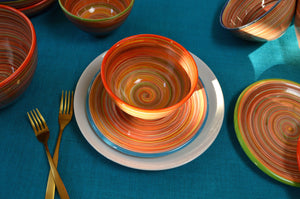 Raia 4 Piece Assorted Salad Plate Set - Euro Ceramica 