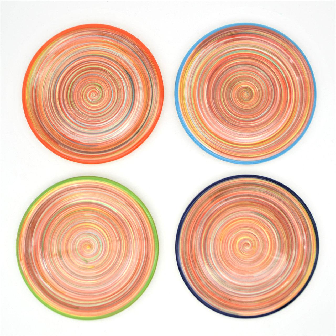 Raia 4 Piece Assorted Salad Plate Set - Euro Ceramica 
