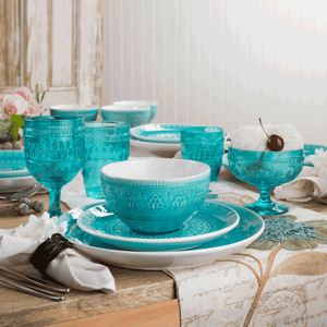Fez Stoneware 16 Piece Double Bowl Dinnerware Set Euro Ceramica