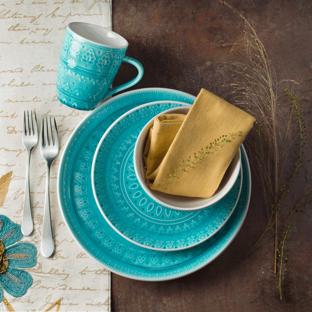 Fez 16 Piece Dinnerware Set (Cereal Bowl Assorted) - Euro Ceramica 