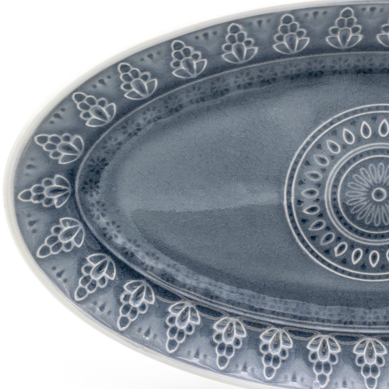 Fez Stoneware Oval Serving Platter - Euro Ceramica 
